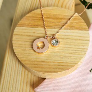 Rose Gold Spot The Spade Necklace NWT